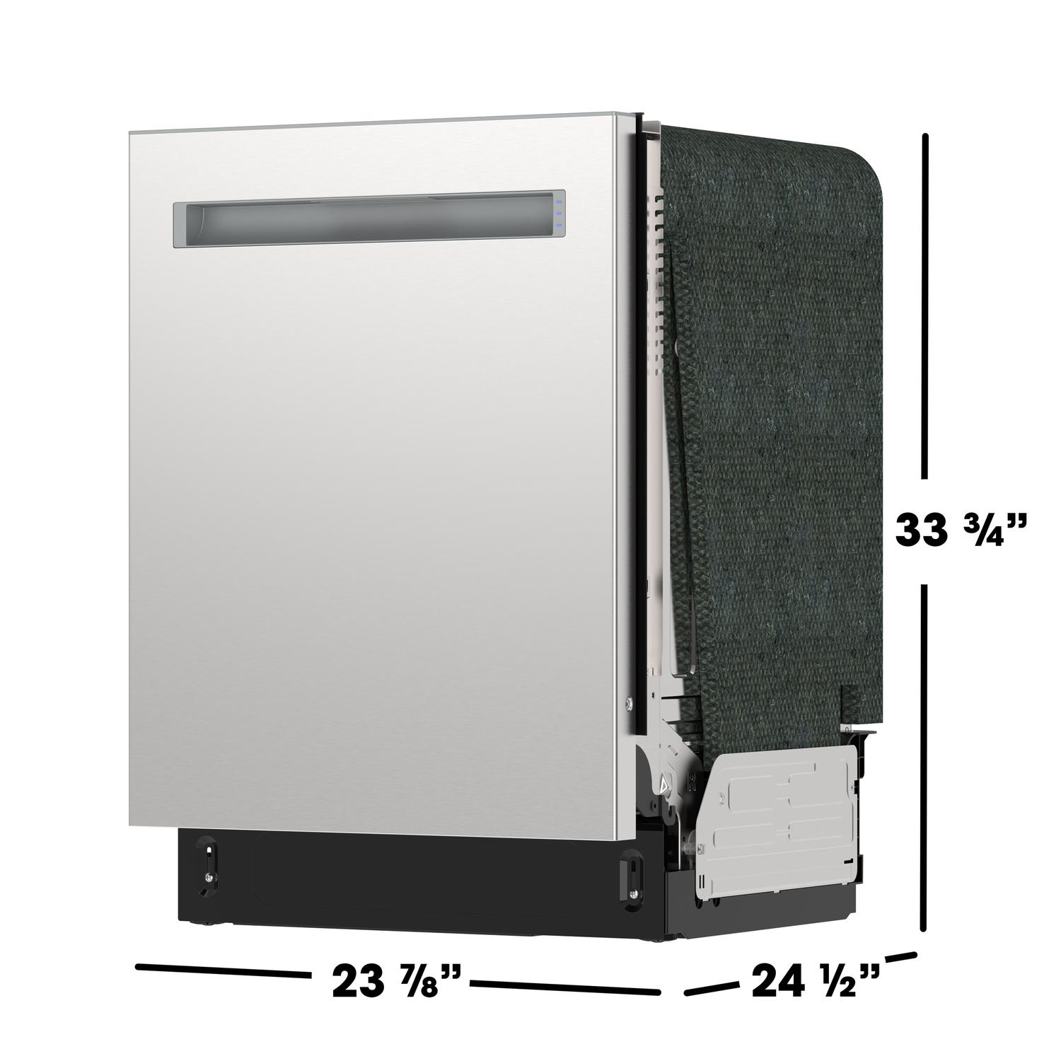 Sharp SDW6748SNS 24" Top Control Stainless Steel Pocket Handle 47 Dba Dishwasher With Auto Door Open