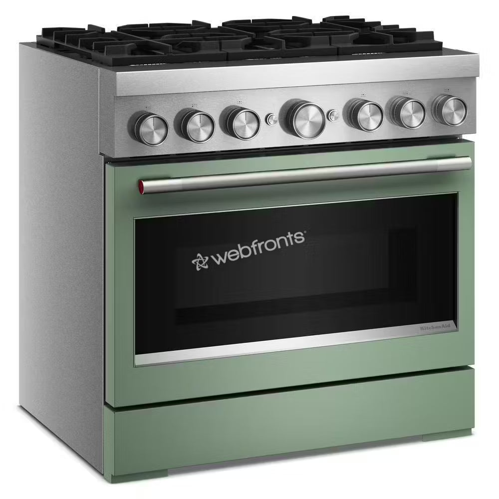Kitchenaid KFDS936SDC 36-Inch 6 Burner Commercial-Style Dual Fuel Range With No Preheat Air Fry Mode