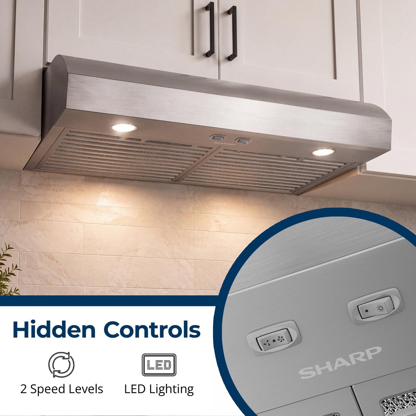 Sharp SHN3033MS 30 In. Convertible Under Cabinet Range Hood In Stainless Steel With Included Grease Filters
