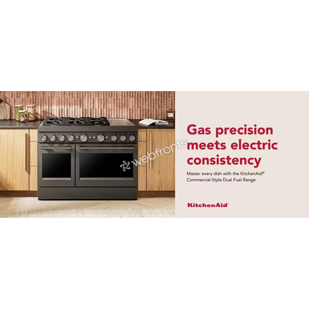 Kitchenaid KFDD948SBE 48-Inch 6 Burner Commercial-Style Dual Fuel Range With Griddle