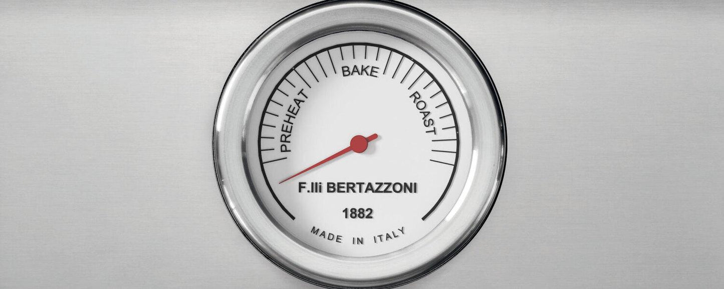 Bertazzoni MAS486GGASNG 48 Inch All Gas Range, 6 Burner And Griddle - Gold Accents Bianco Matt/Gold
