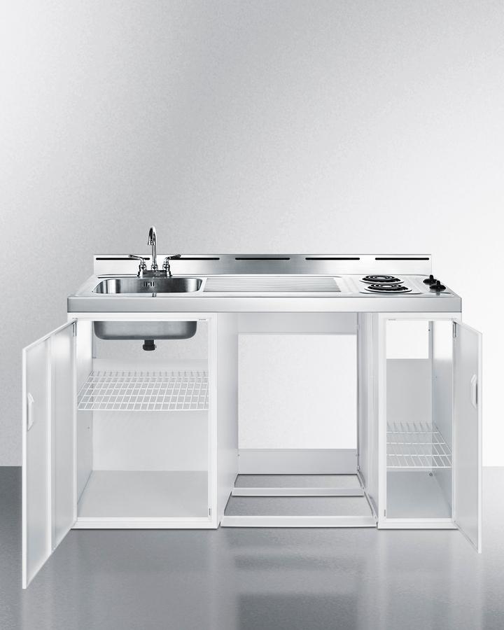 Summit C60ELNR 60" Wide All-In-One Kitchenette (Refrigerator Not Included)