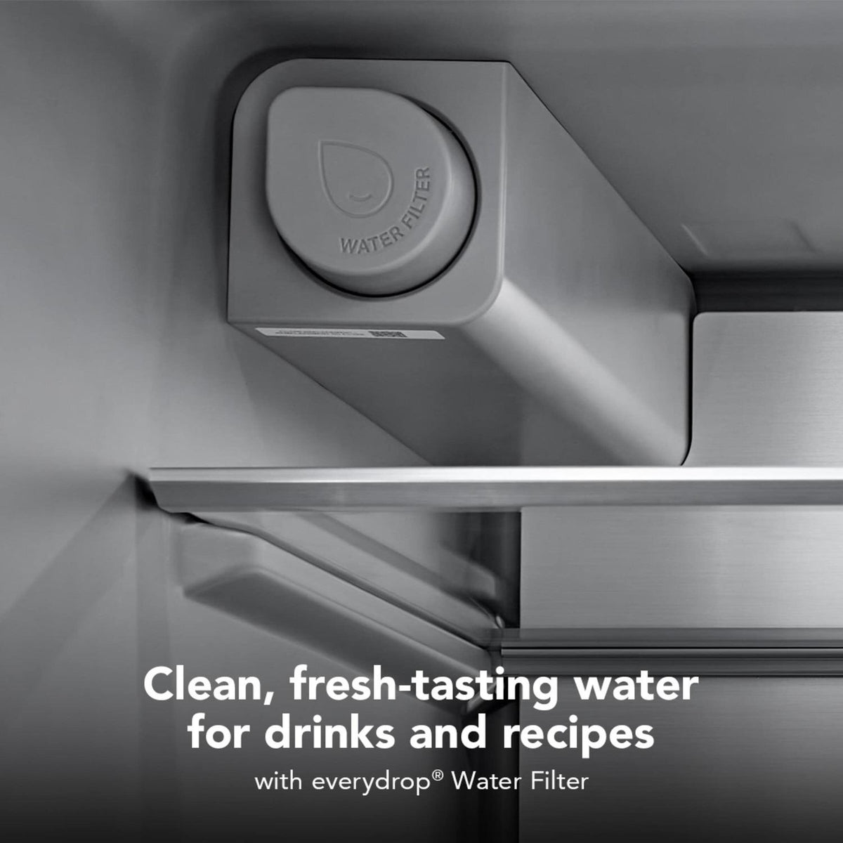 Kitchenaid KRFF436SPL 30 Cu. Ft. 36-Inch French Door Refrigerator With Exterior Water And Ice Dispenser And Wood-Look Sliding Tray In Porcelain White