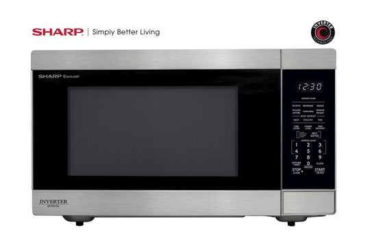 Sharp SMC2266KS Sharp 2.2 Cu. Ft. 1200W Stainless Steel Countertop Microwave Oven With Inverter Technology