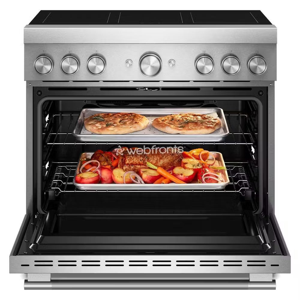Kitchenaid KFIS936SSS 36-Inch 6-Element Induction Freestanding Commercial-Style Range With Air Fry