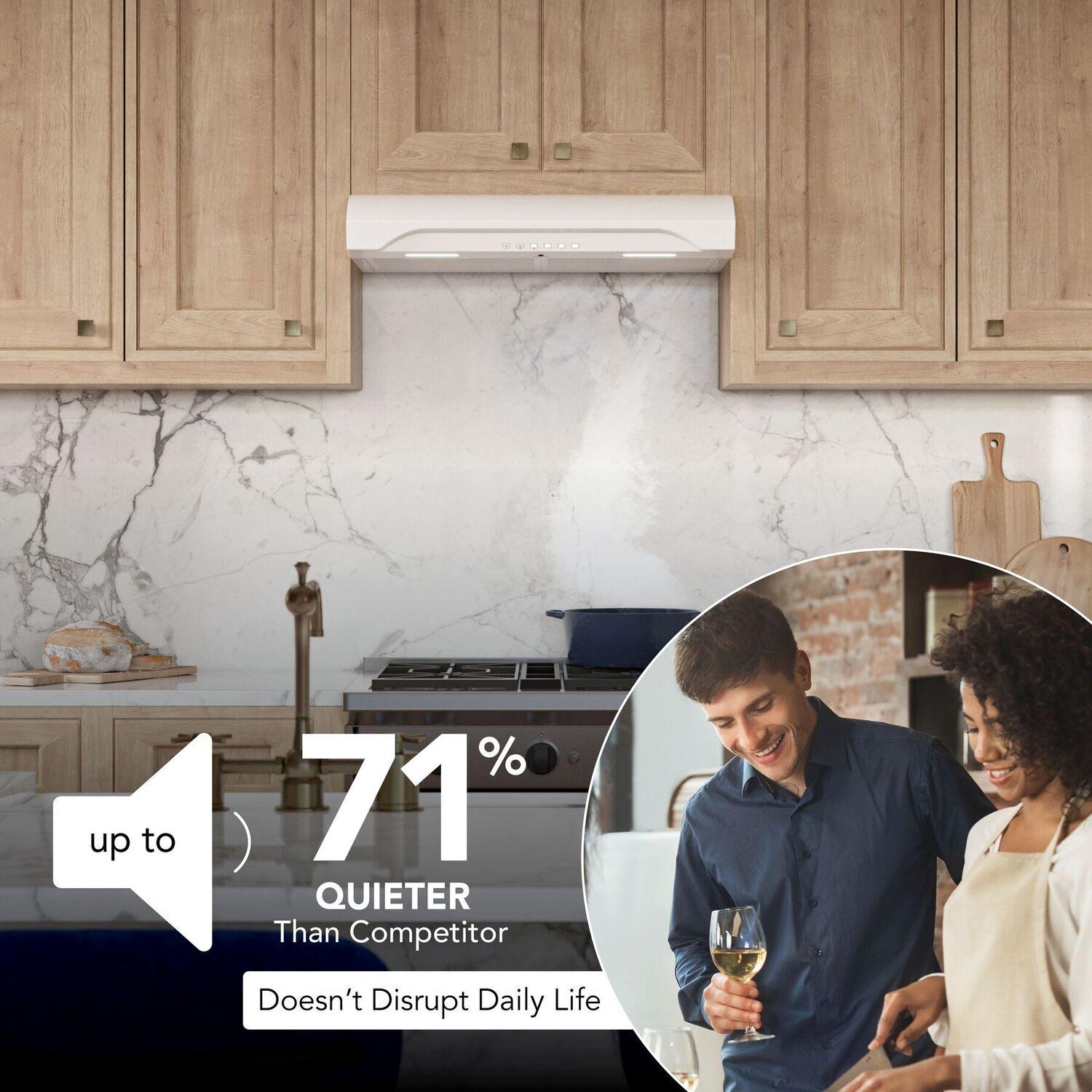 Broan ALT3304WW Alta 30-Inch 490 Max Blower Cfm 1.1 Sones White Range Hood