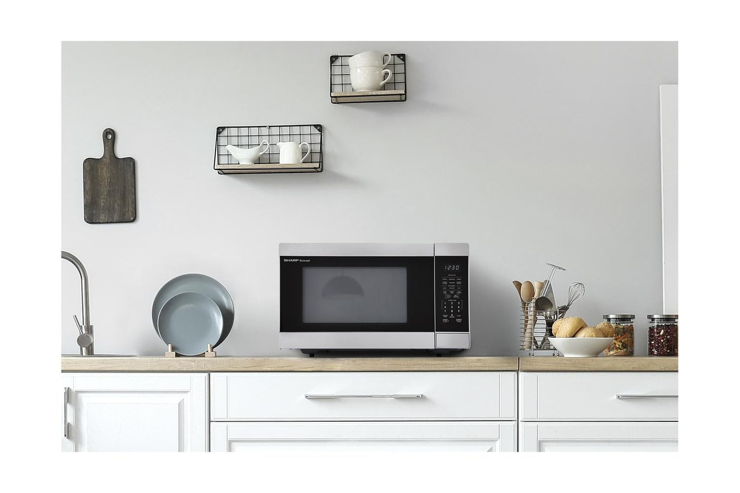 Sharp SMC1662KS Sharp 1.6 Cu. Ft. 1100W Stainless Steel Countertop Microwave Oven