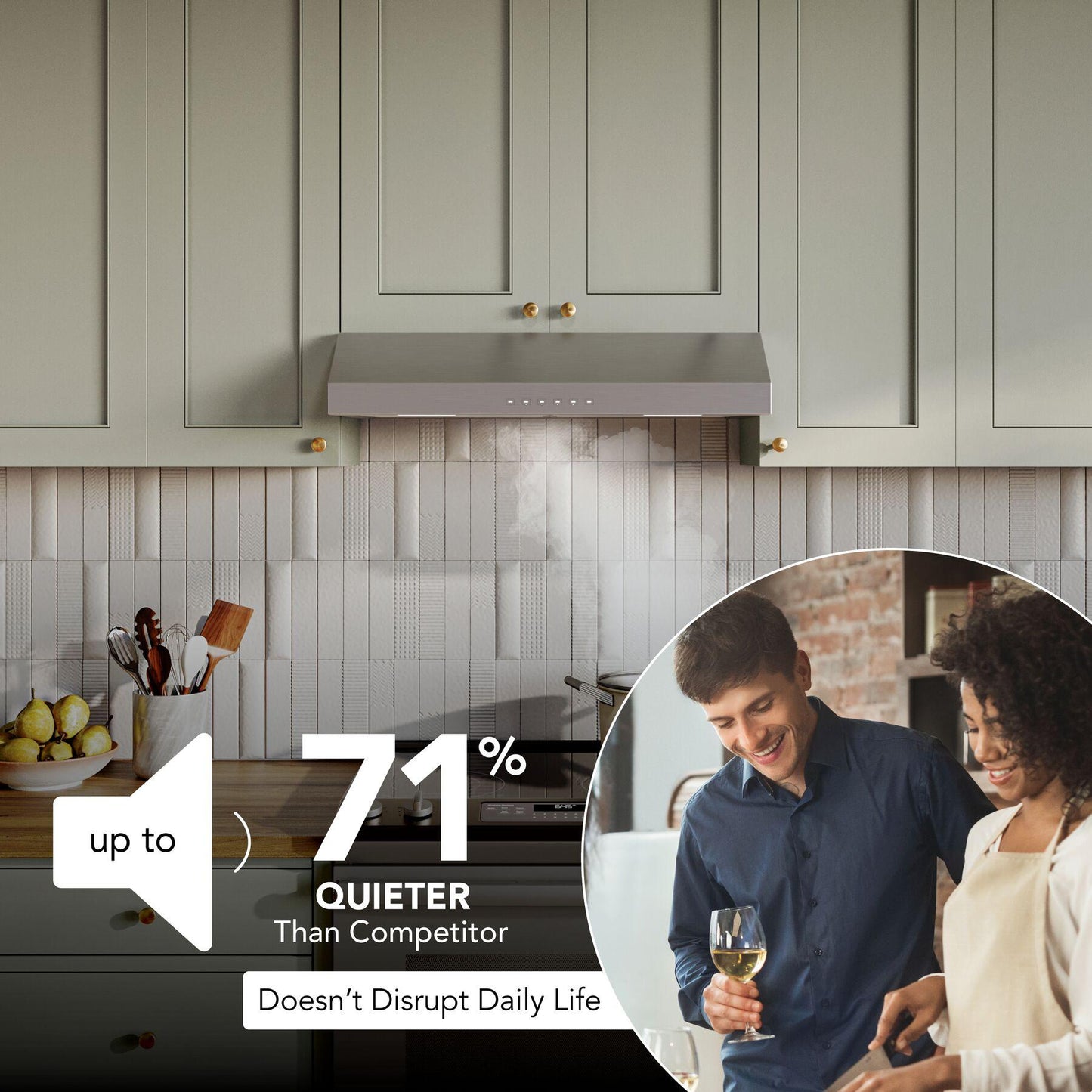 Broan GLA3304SS Glacier 30-Inch 490 Max Blower Cfm 1.1 Sones Stainless Range Hood