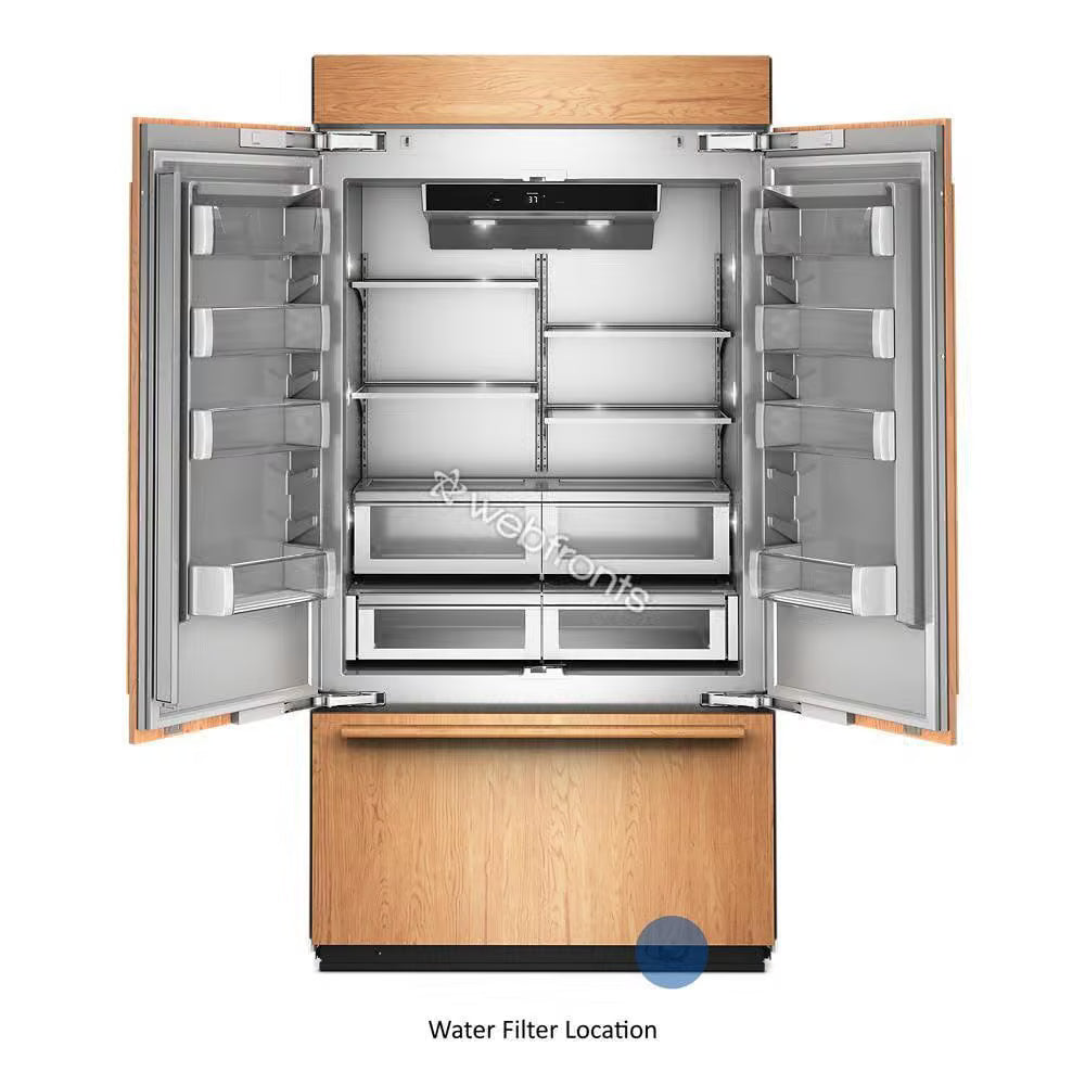 Kitchenaid KBFN542TPA 24.2 Cu. Ft. 42" Built-In Panel-Ready French Door Bottom Mount Refrigerator With Platinum Interior