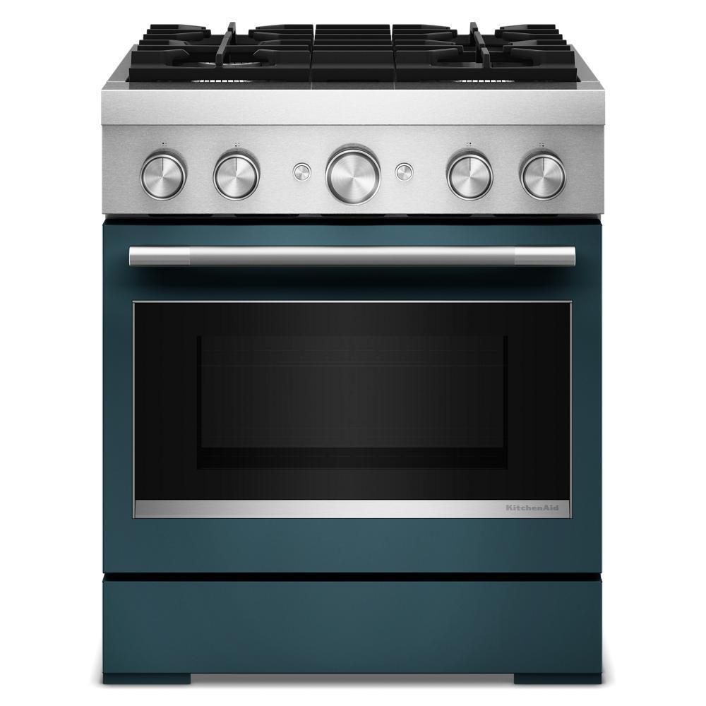 Kitchenaid KFDS930SAG 30-Inch 4 Burner Commercial-Style Dual Fuel Range With No Preheat Air Fry Mode