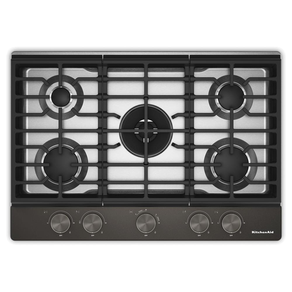 Kitchenaid KCGK730SBE Kitchenaid® 30 In. Gas Cooktop With 5 Burners And Integrated Wok Grate