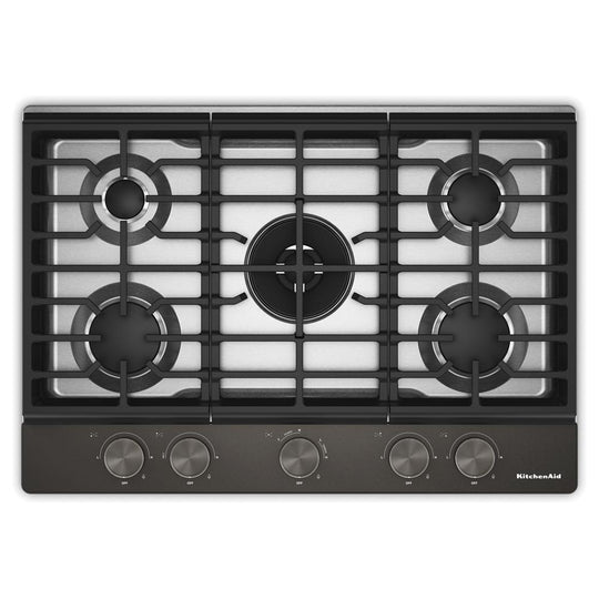 Kitchenaid KCGK730SBE Kitchenaid® 30 In. Gas Cooktop With 5 Burners And Integrated Wok Grate