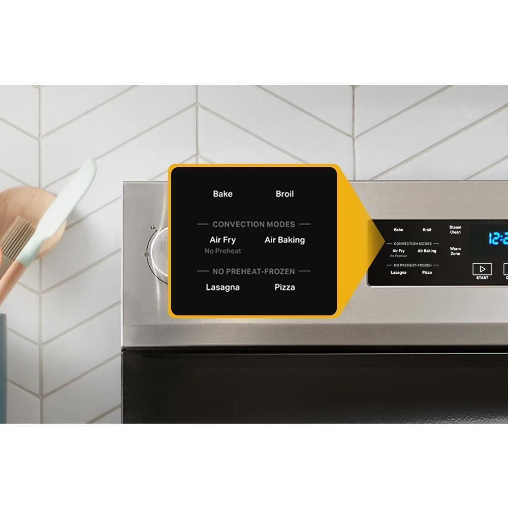 Whirlpool WFES4530SW 30-Inch Electric Range With Air Cooking Technology And Steam Clean