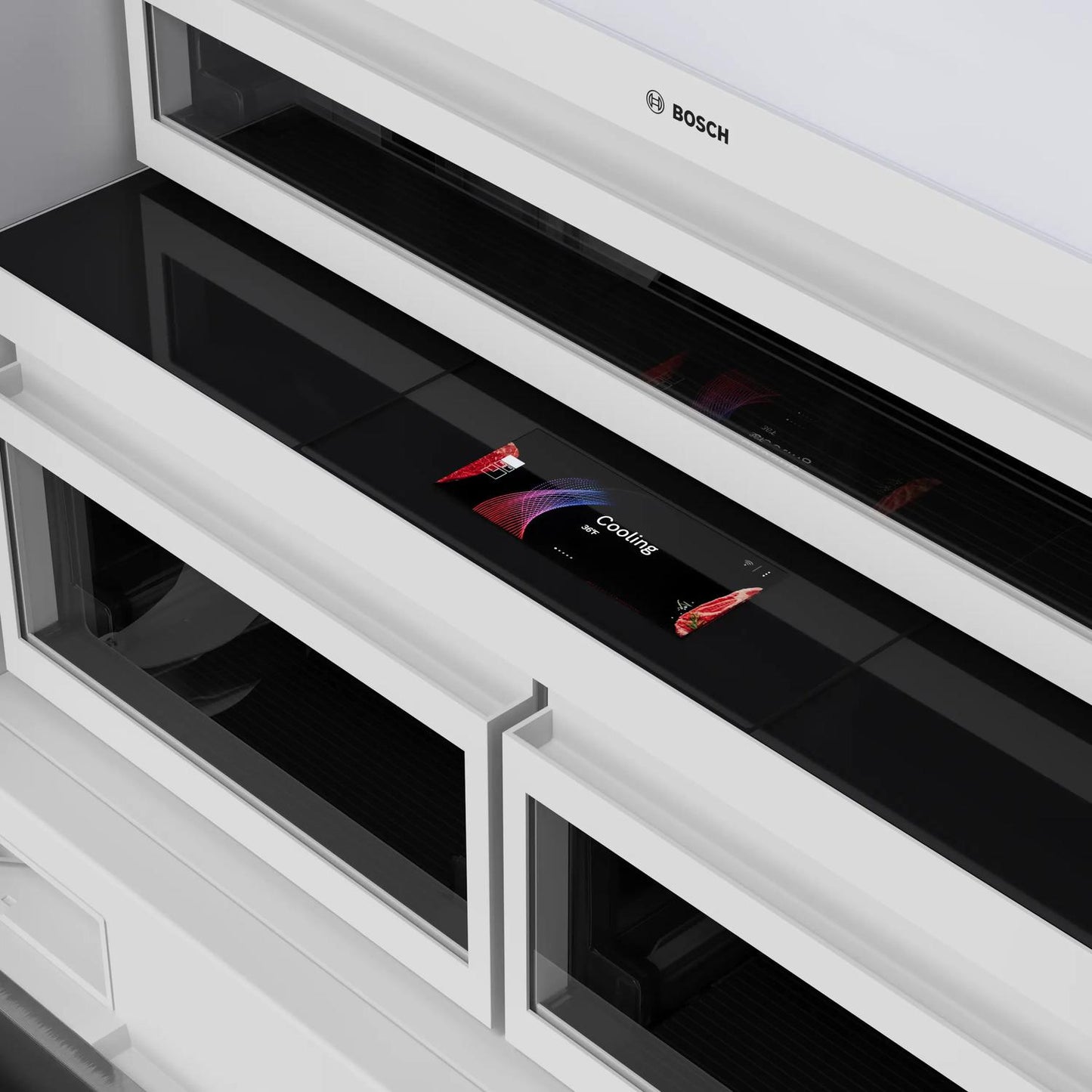 Bosch B36BT130NS Benchmark®, Vario Built-In Fridge-Freezer With Freezer At Bottom, 36'', Soft Close Flat Hinge