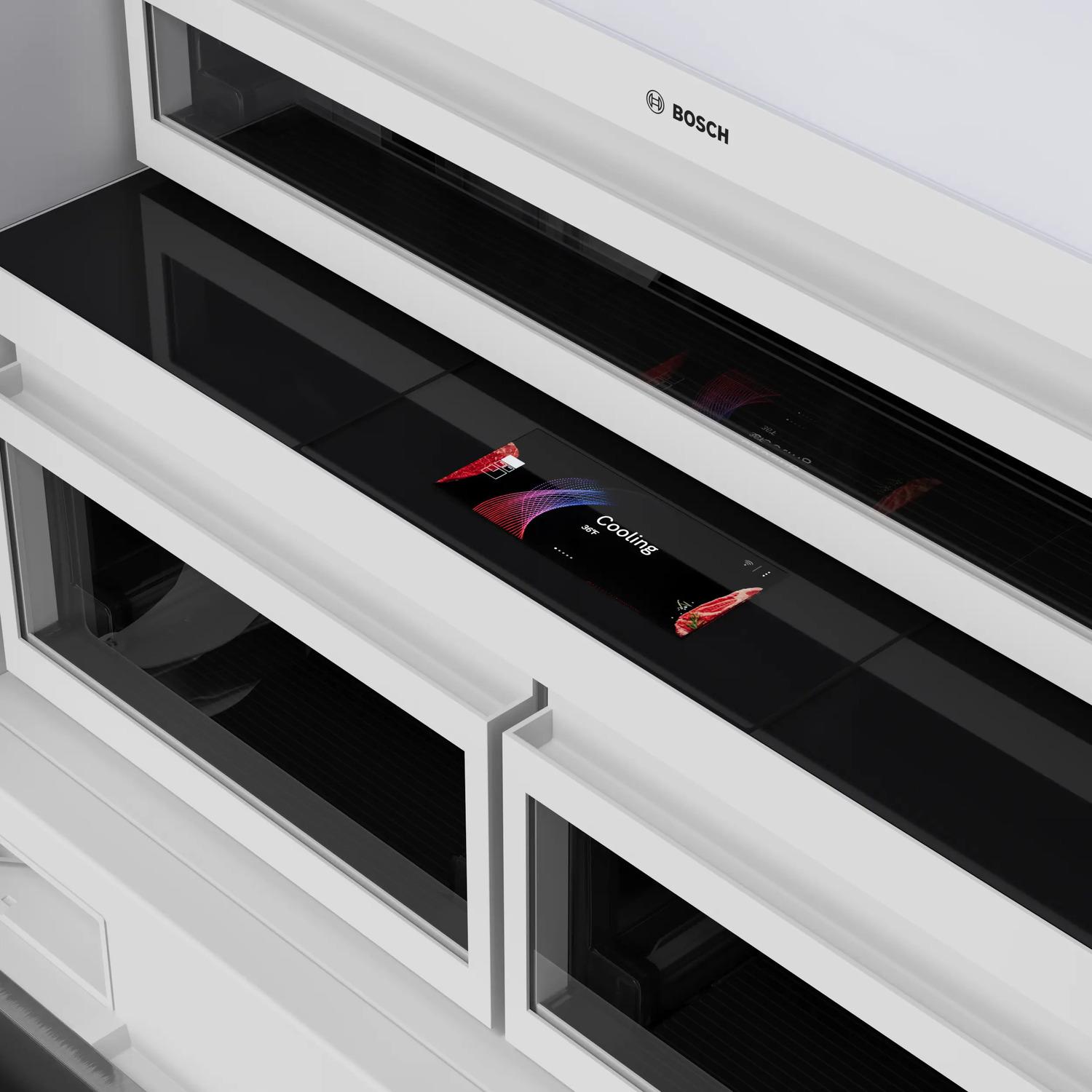 Bosch B36IT100NP Benchmark®, Vario Built-In Fridge-Freezer With Freezer At Bottom, 36'', Soft Close Flat Hinge