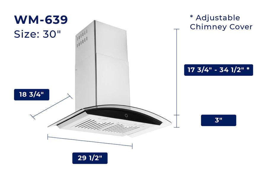 Hauslane WM639SS30 Hauslane Chef 30-In Convertible Stainless Steel Wall-Mounted Range Hood