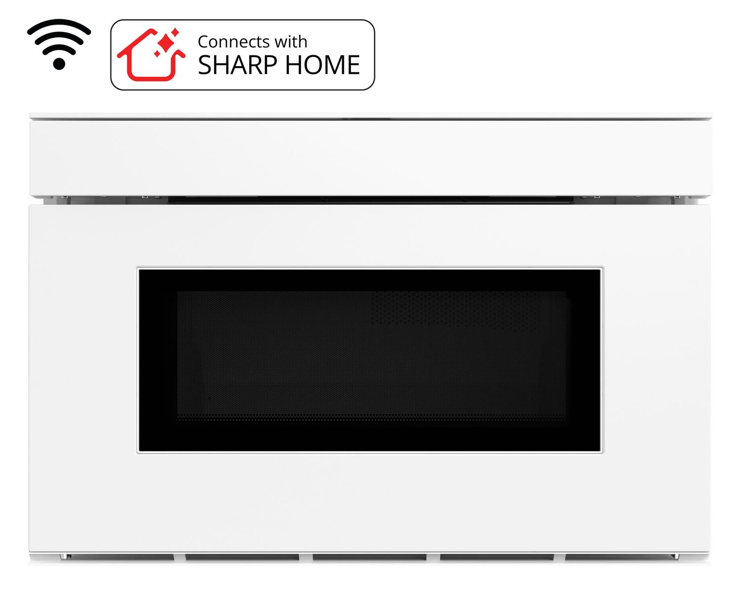 Sharp SMD2479MW Sharp 24 In. 1.2 Cu. Ft. Deco Series Built-In Smart Microwave Drawer™ Oven With Easy Wave Open In White