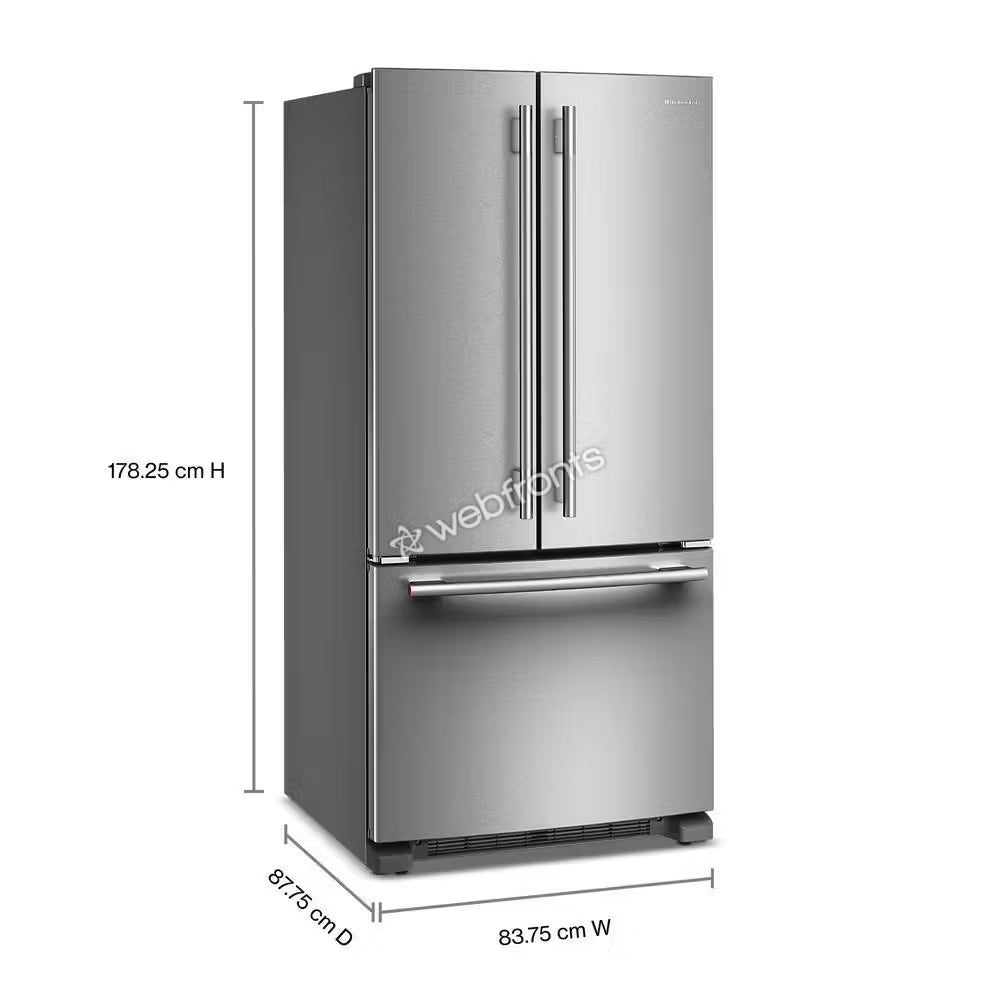 Kitchenaid KRFF333SPS 22 Cu. Ft. 33-Inch Width Standard Depth French Door Refrigerator With Interior Dispenser