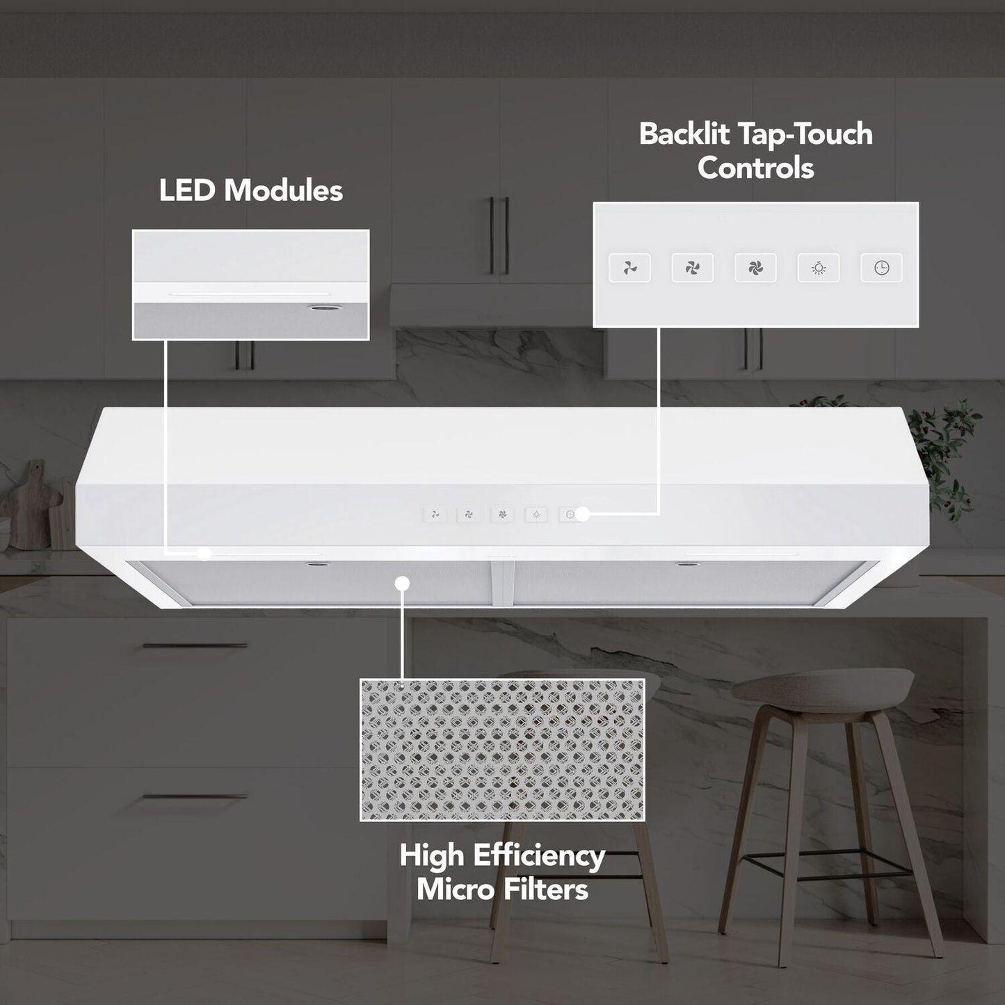 Broan GLA2303WW Broan-Nutone 30-Inch Under Cabinet Range Hood, Energy Star, 350 Max Blower Cfm, White
