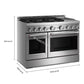 Kitchenaid KFGD948SSS Kitchenaid® 48-Inch 6 Burner Commercial-Style Gas Range With Griddle