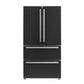 Forno FFRBI182036BLK Espresso Moena 36-Inch French Door Refrigerator In Black, 19.2 Cu.Ft