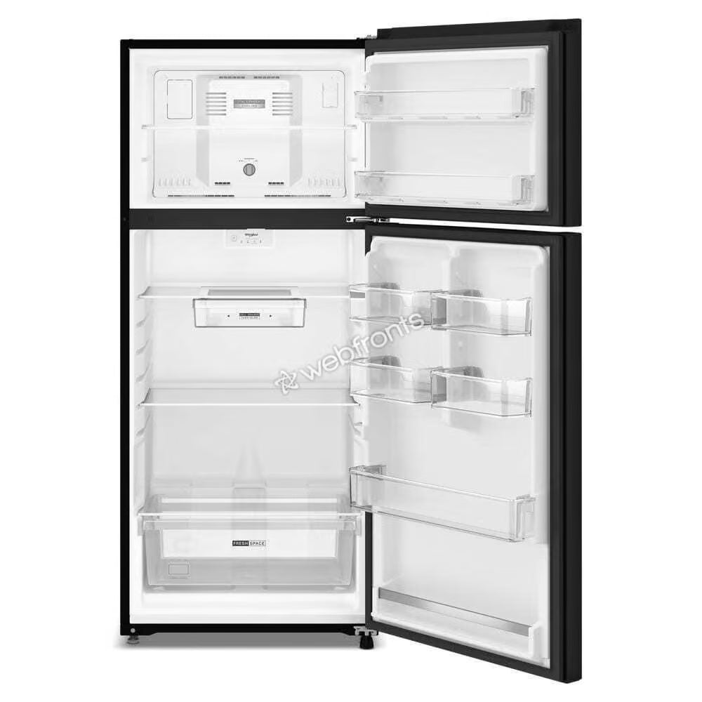 Whirlpool WRTX3316TB Whirlpool® 32.8-Inch Wide Top Freezer Refrigerator With Total Coverage Cooling- 15.6 Cu. Ft.