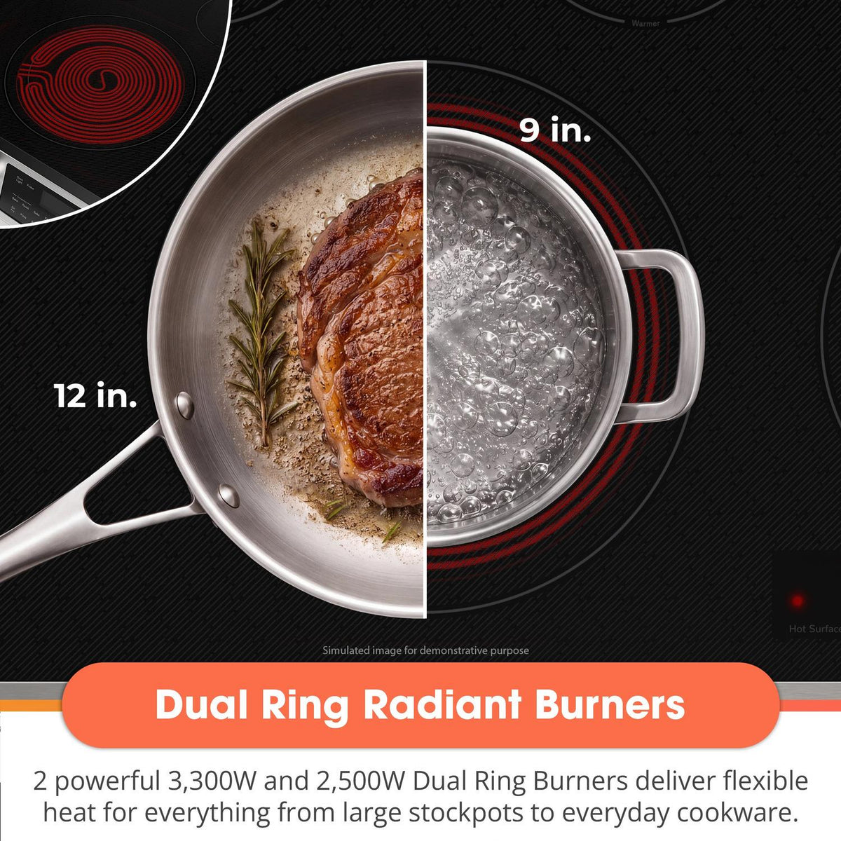 Sharp SSR3076SNS 30 In. 5 Burner 6.3 Cu. Ft. Slide-In Electric Range With True European Convection