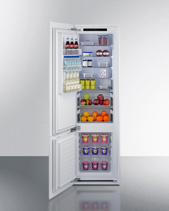 Summit FFBF11NTLHD 24" Wide Fully Integrated Bottom Mount Refrigerator-Freezer (Panel Not Included)