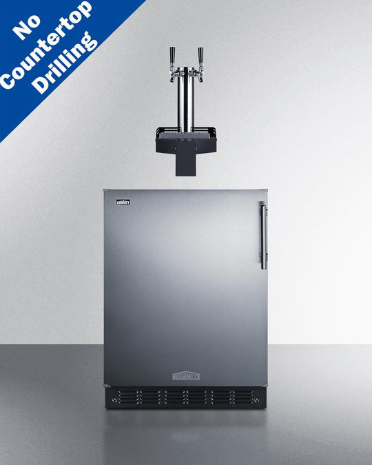 Summit SBC7BRSFLTWADALHD 24" Wide Built-In Floating Tap Beer Kegerator, Ada-Compliant