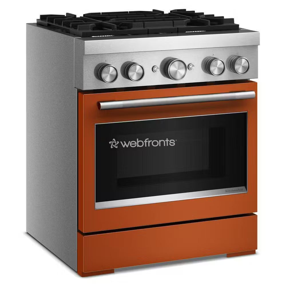 Kitchenaid KFDS930SSC 30-Inch 4 Burner Commercial-Style Dual Fuel Range With No Preheat Air Fry Mode
