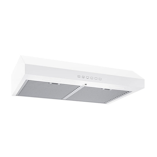 Broan GLA3304WW Glacier 30-Inch 490 Max Blower Cfm 1.0 Sones White Range Hood