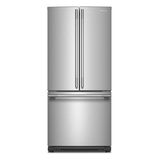 Kitchenaid KRFF330SPS 20 Cu. Ft. 30-Inch Width Standard Depth French Door Refrigerator With Printshield® Finish And Interior Dispense