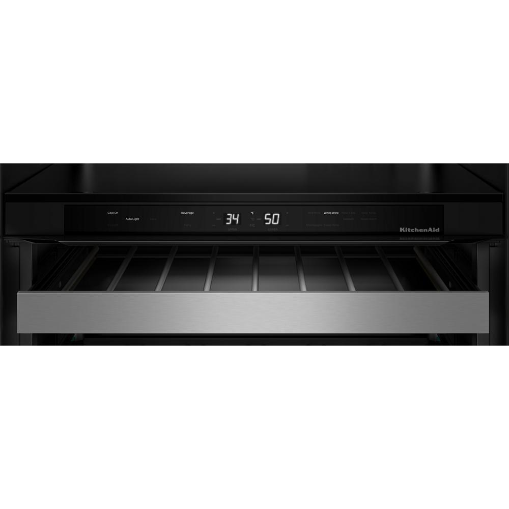 Kitchenaid KUBR524SJP 24" Beverage Center With Glass Door And Wood-Front Racks