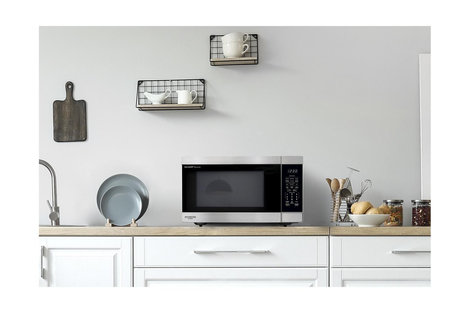 Sharp SMC2266KS Sharp 2.2 Cu. Ft. 1200W Stainless Steel Countertop Microwave Oven With Inverter Technology