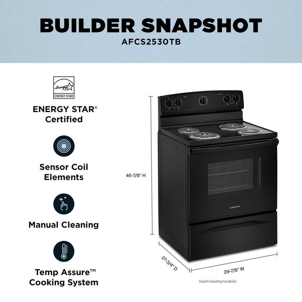Amana AFCS2530TB Amana® 30-Inch Electric Range With Extra-Large Oven Window