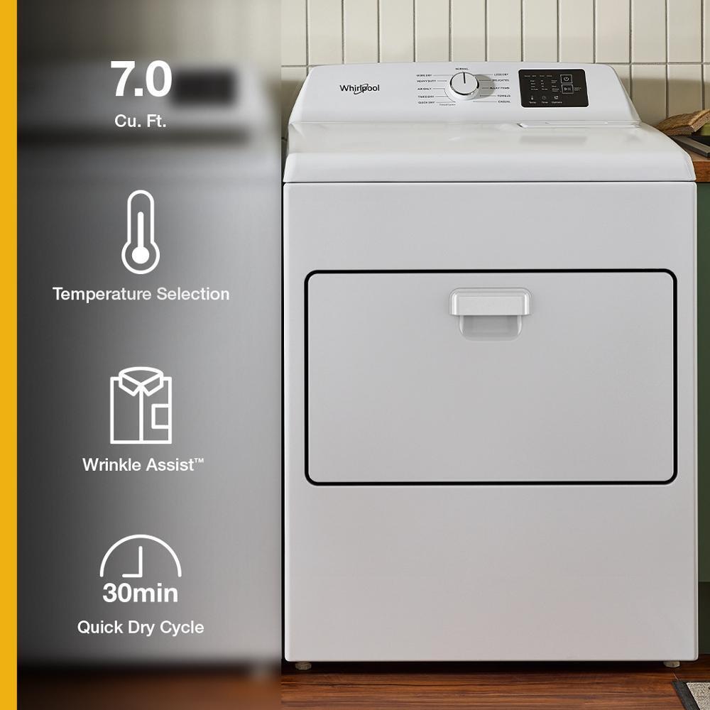 Whirlpool WGD4307SW Top Load Matching Gas Dryer | Town Appliance