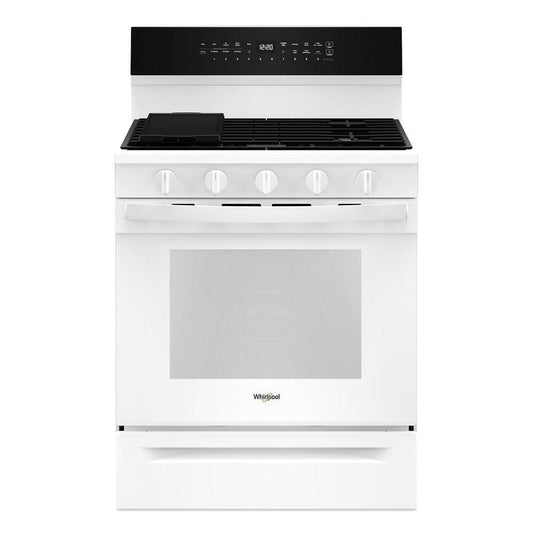 Whirlpool WFGS7530RW 30-Inch Smart Gas Range With Air Cooking Technology, No Preheat Air Fry, Steam/Self Clean And High Speed Preheat