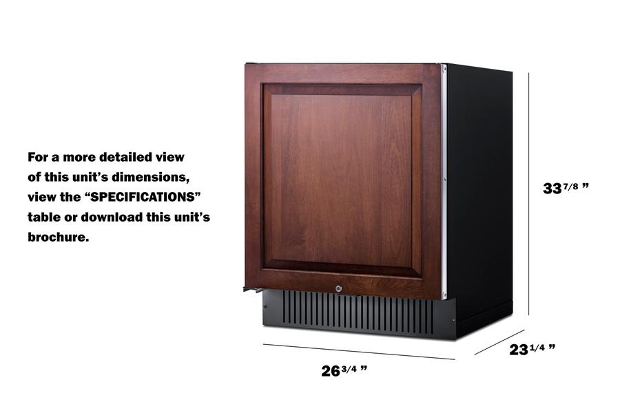 Summit FF27BSSIFLHD 27" Wide Built-In All-Refrigerator (Panel Not Included)