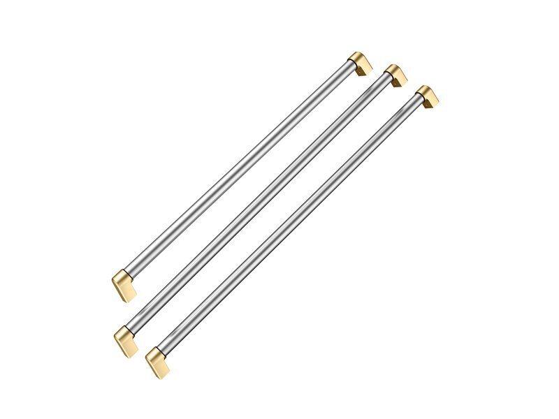 Bertazzoni HK36MASFDBXGV Handle Kit For 36 French Door Refrigerator - Master Series With Gold Accents Stainless Steel/Gold