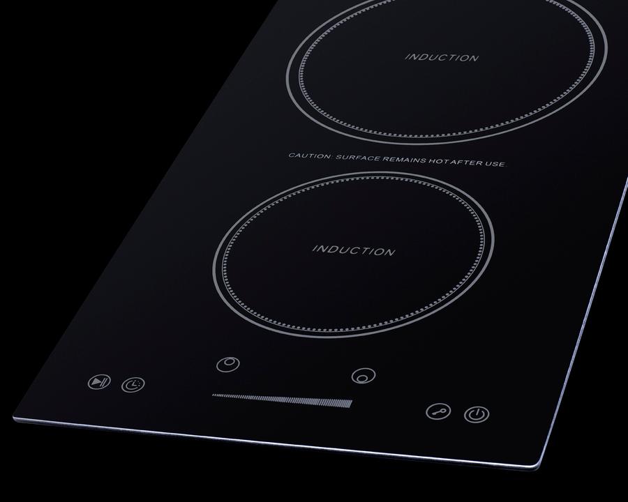 Summit SINCH115V2B 12" Wide 115V 2-Zone Induction Cooktop With Safety Shutoff