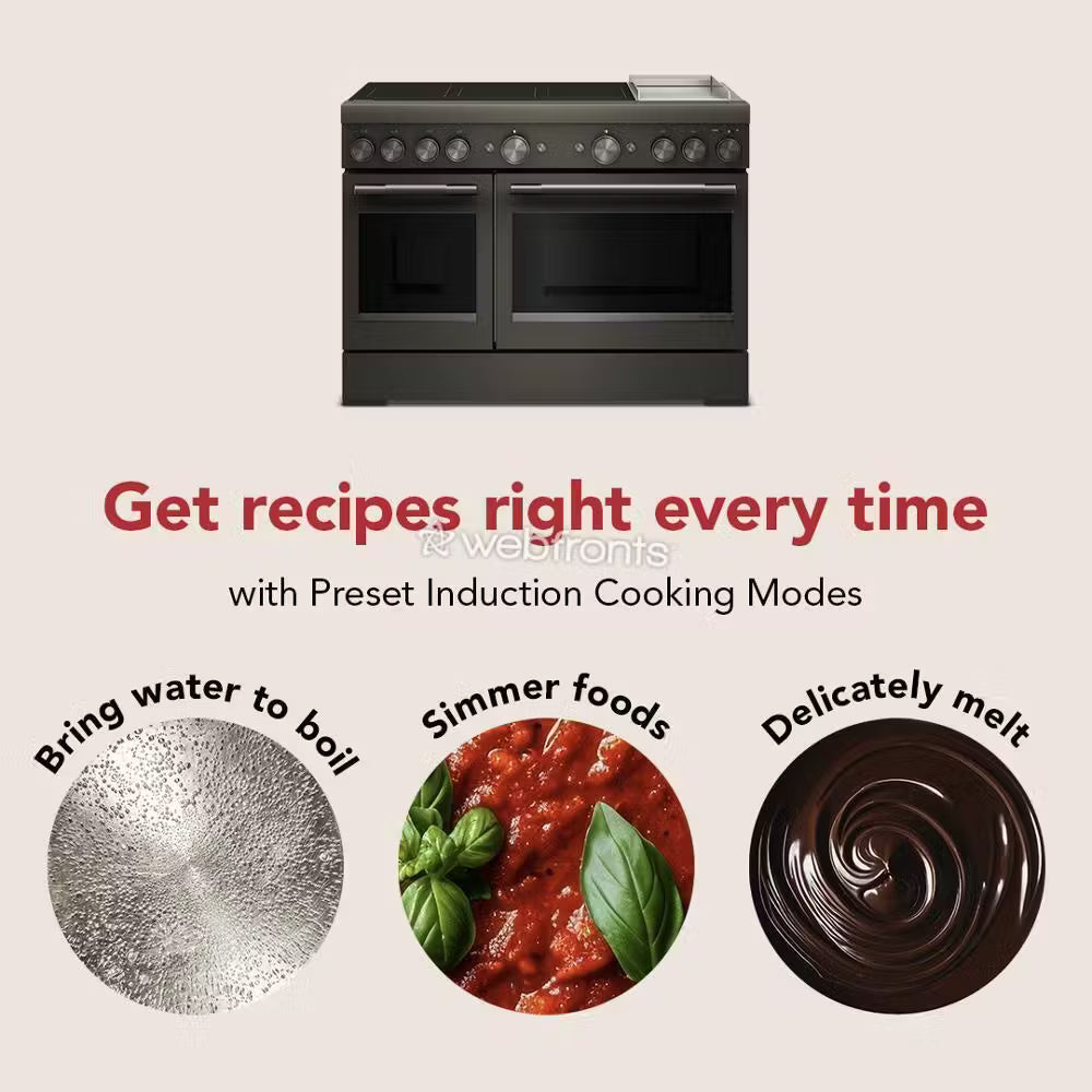 Kitchenaid KFID948SBE 48-Inch 6-Element Induction Freestanding Commercial-Style Range With Griddle