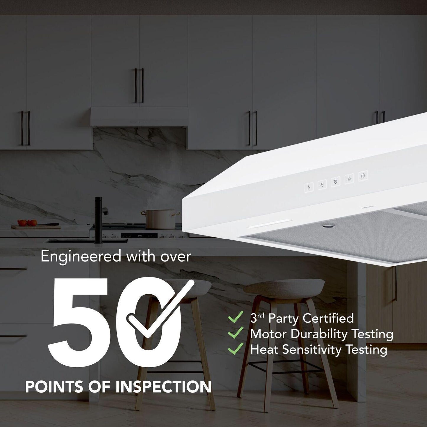 Broan GLA2303WW Broan-Nutone 30-Inch Under Cabinet Range Hood, Energy Star, 350 Max Blower Cfm, White