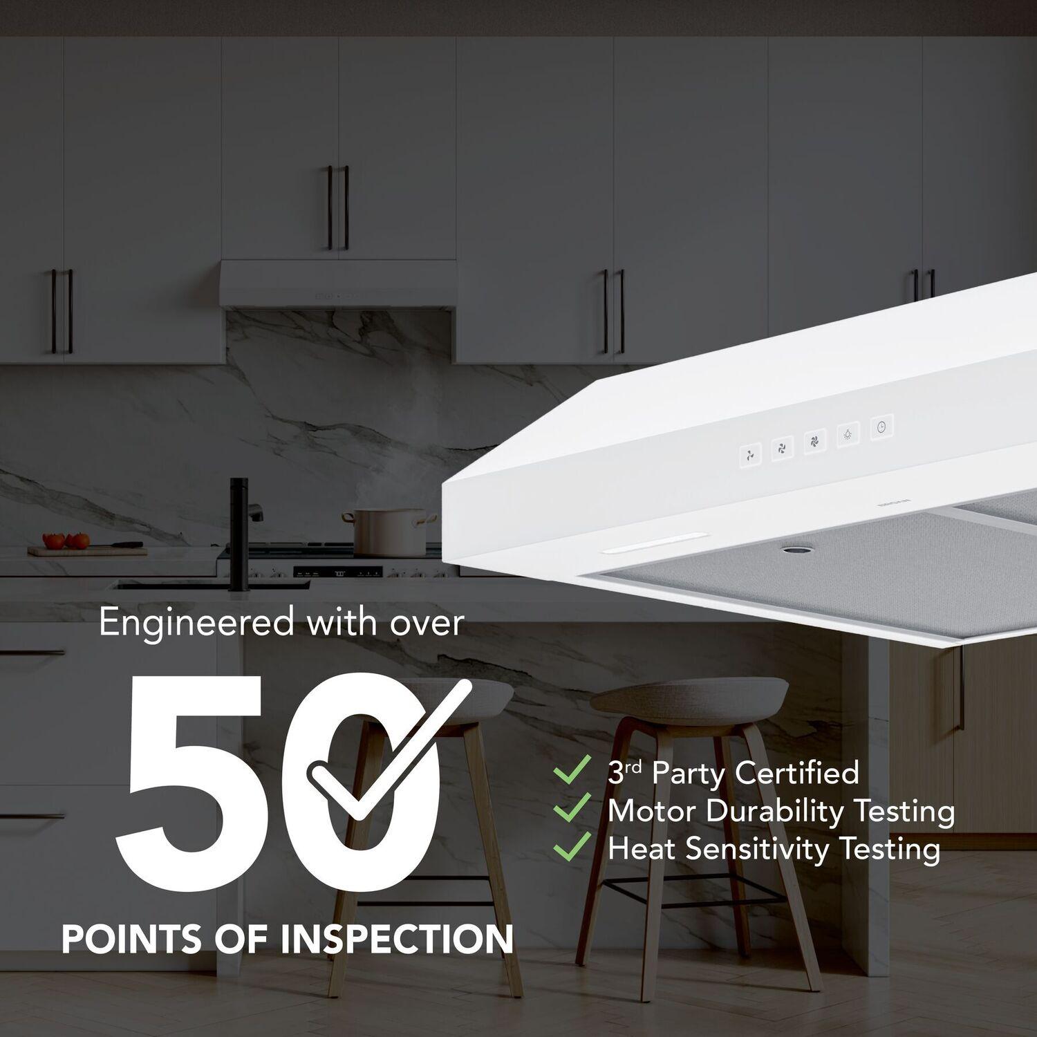 Broan GLA2303WW Broan-Nutone 30-Inch Under Cabinet Range Hood, Energy Star, 350 Max Blower Cfm, White