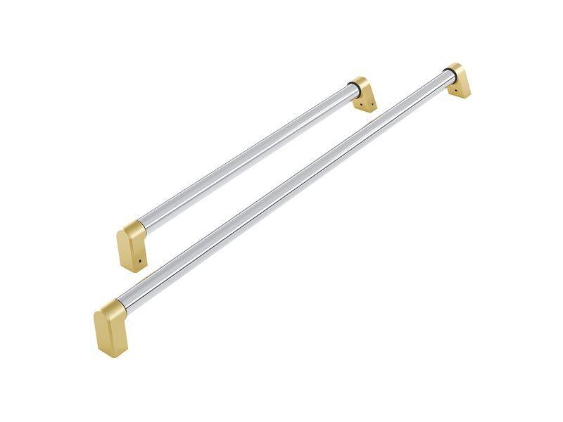 Bertazzoni MASHK30PIXG Handle Kit For 30 Bottom Mount Built-In Refrigerator - Master Series With Gold Accents Stainless Steel/Gold