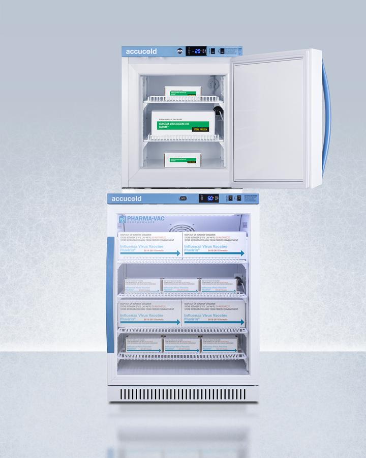 Summit ARG6PVAFZ1PVSTACK 24" Wide Performance Series All-Refrigerator/All-Freezer Combination