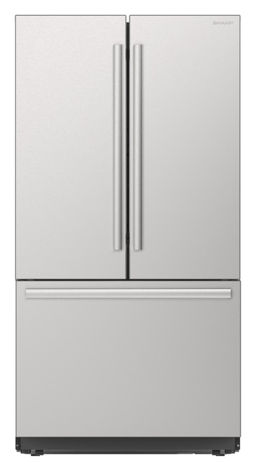Sharp SJF2752MS Sharp 26.5 Cu.Ft. Counter Depth 36 In. French 3-Door Refrigerator With Internal Water Dispenser In Stainless Steel