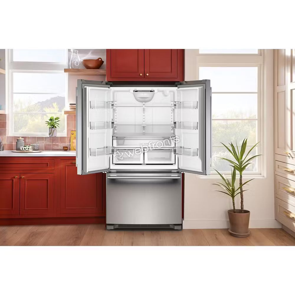 Kitchenaid KRFF136SPS 25 Cu. Ft. 36-Inch Standard-Depth French Door Refrigerator With Internal Water Dispenser