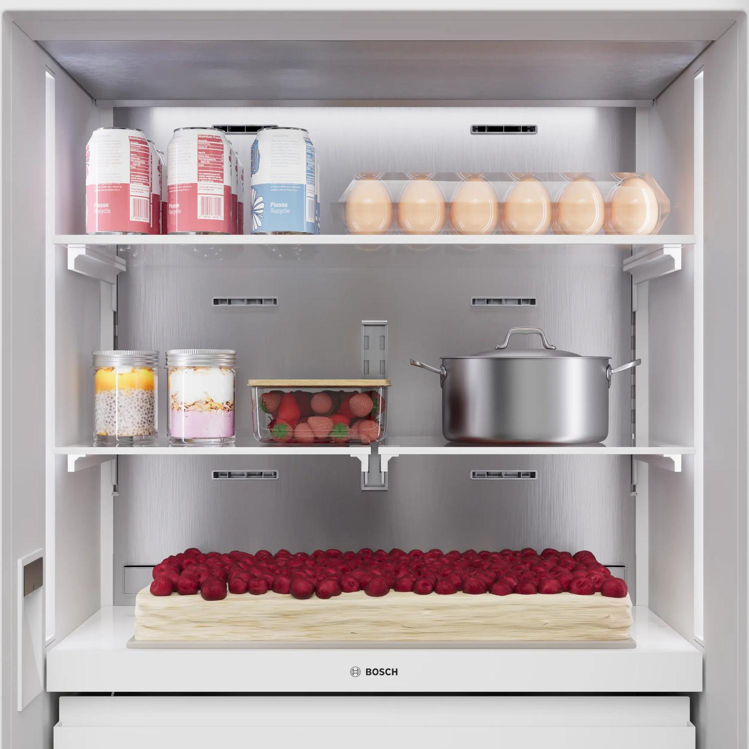 Bosch B30IB100SP Benchmark®, Vario Built-In Fridge-Freezer With Freezer At Bottom, 30'', Soft Close Flat Hinge