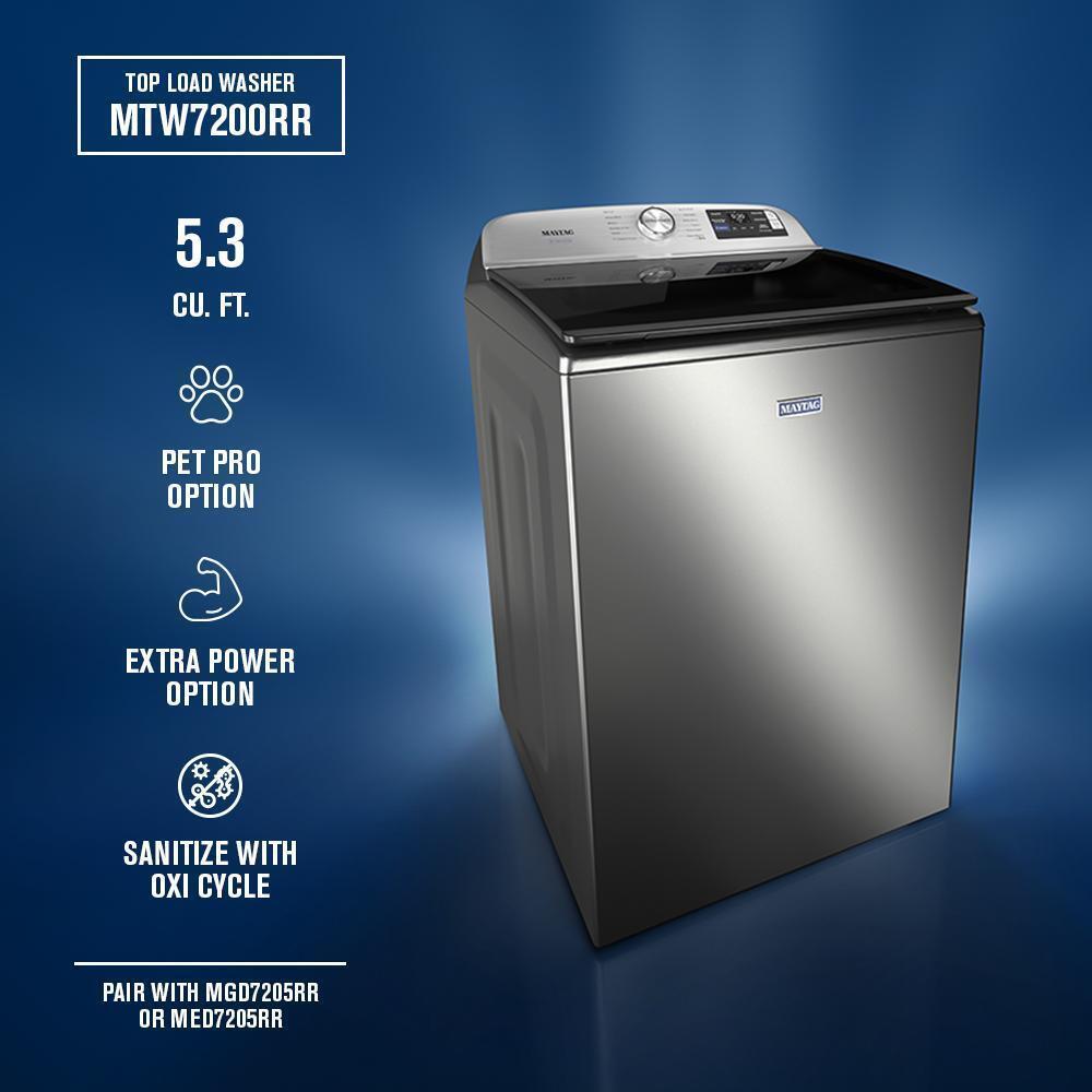 Maytag MTW7200RR 5.3 Cu. Ft. Smart Pet Pro Top Load Washer