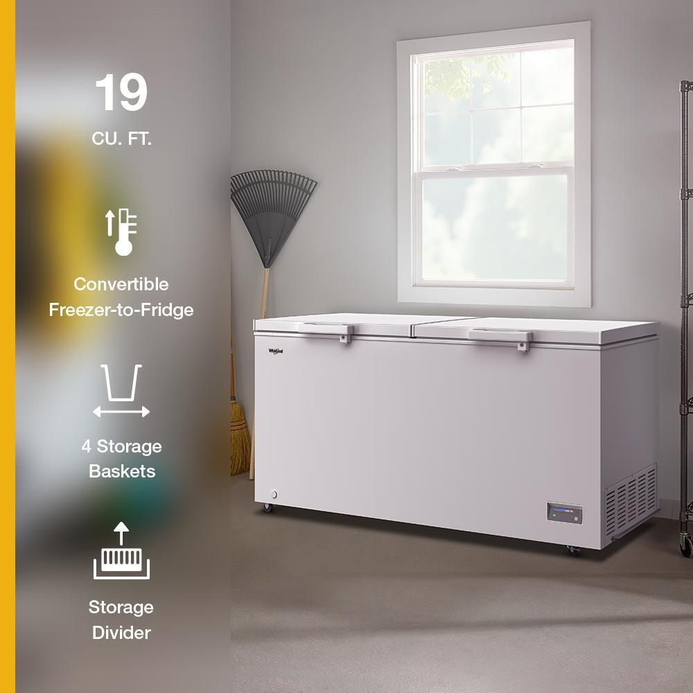 Whirlpool WZCC5519TW Whirlpool® 19 Cu. Ft. Convertible Freezer-To-Fridge Chest Freezer With 4 Storage Baskets